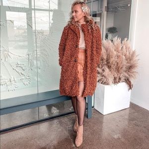 Zara burnt orange/brown Sherpa jacket size small